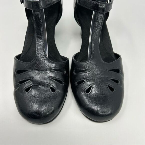 Aerosoles Heelrest Women's Black T-Strap Faux Leather Mary Jane Heels Size 8.5M - Picture 5 of 13